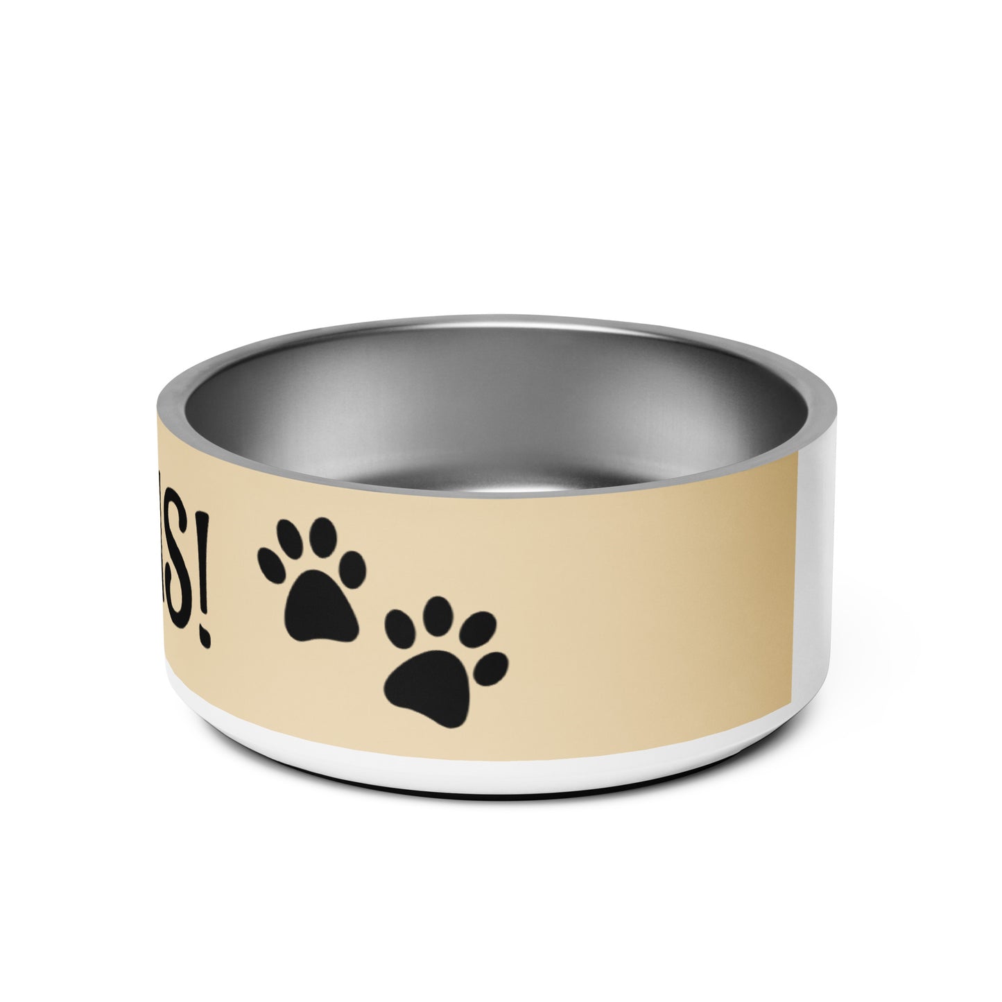 Beige Golden Retriever Futternapf aus Edelstahl mit „Alles meins“-Aufdruck