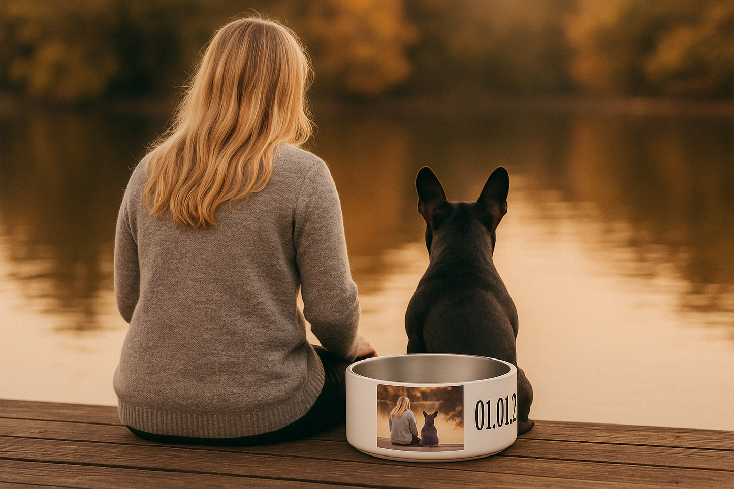 Personalisierter Hundenapf aus Edelstahl mit Foto und Namen