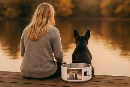 Personalisierter Hundenapf aus Edelstahl mit Foto und Namen