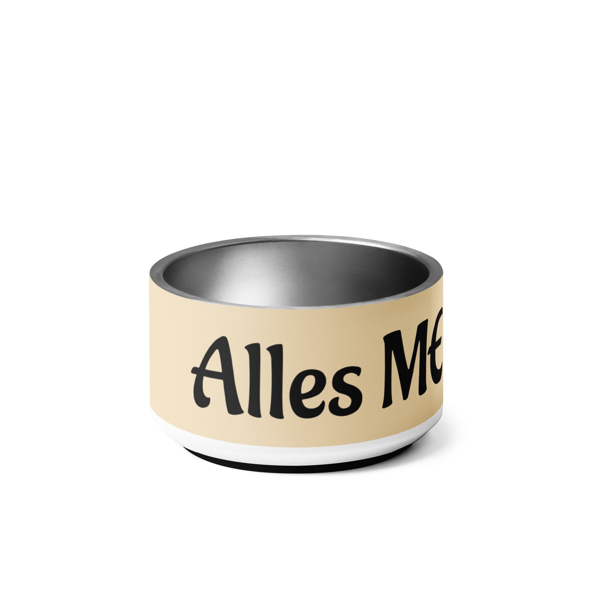 Beige Golden Retriever Futternapf aus Edelstahl mit „Alles meins“-Aufdruck