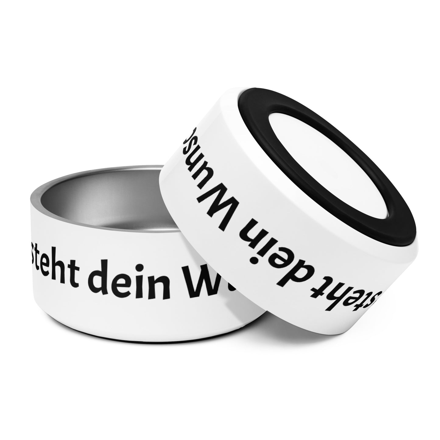 Personalisierter Hundenapf aus Edelstahl mit individuellem Spruch