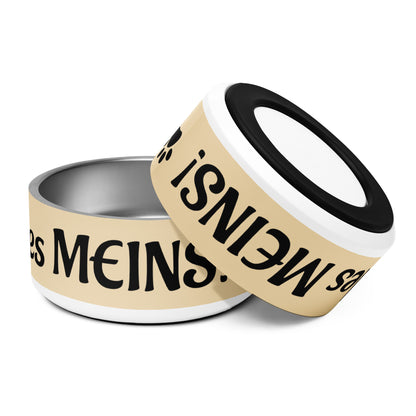 Beige Golden Retriever Futternapf aus Edelstahl mit „Alles meins“-Aufdruck
