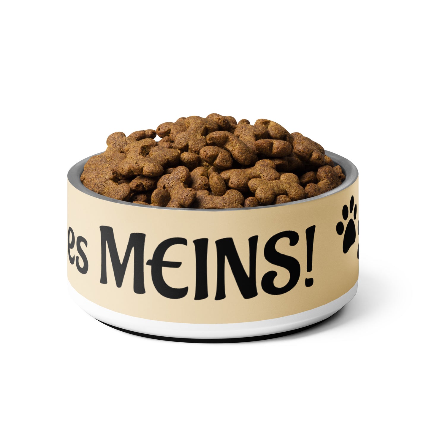 Beige Golden Retriever Futternapf aus Edelstahl mit „Alles meins“-Aufdruck