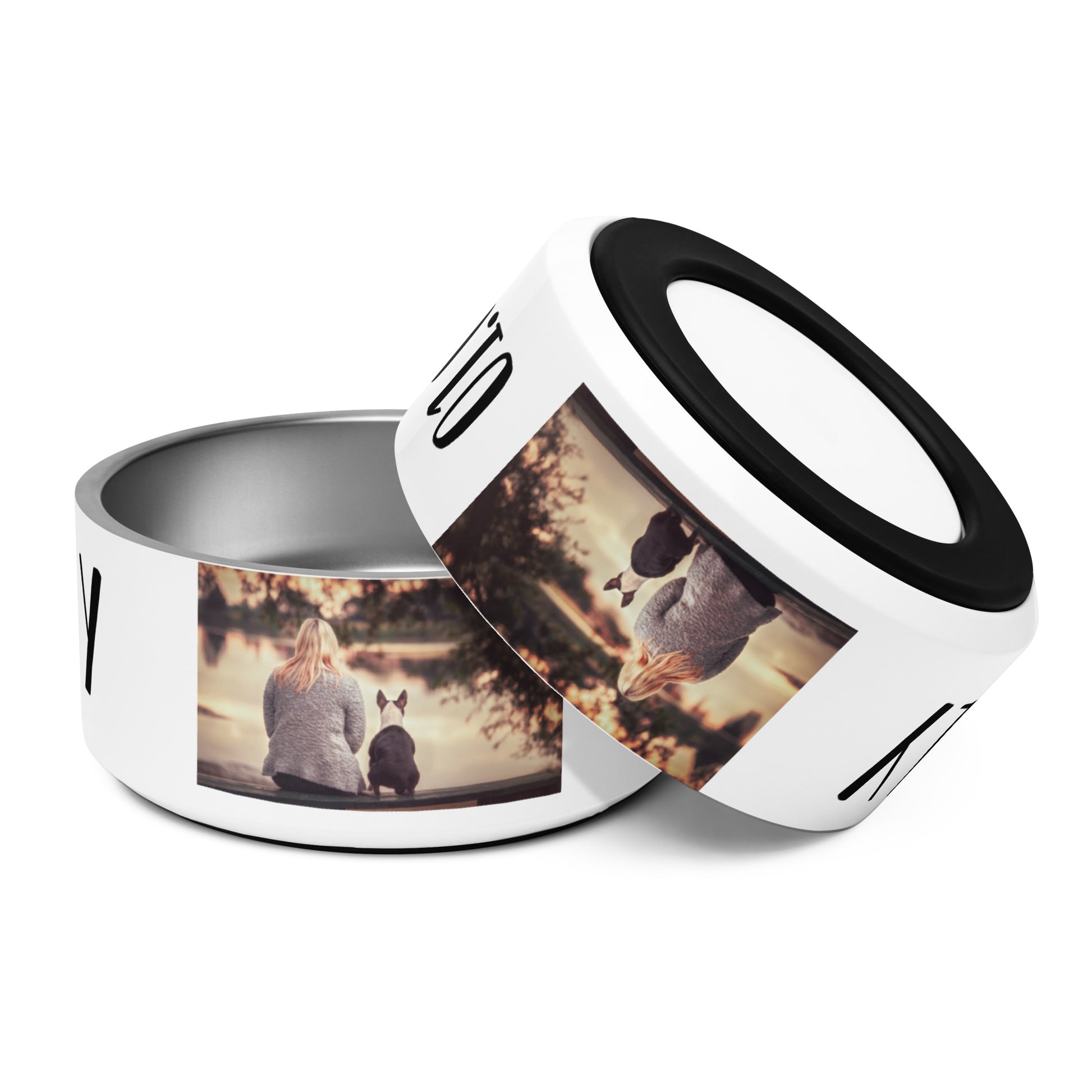 Personalisierter Hundenapf aus Edelstahl mit Foto und Namen