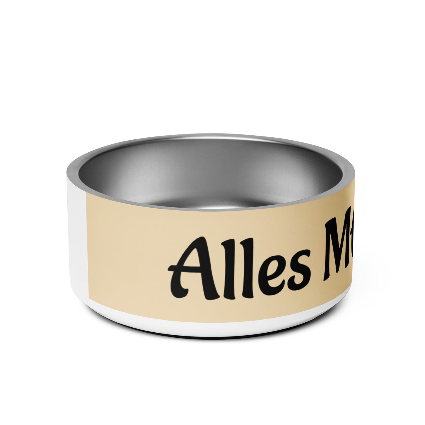 Beige Golden Retriever Futternapf aus Edelstahl mit „Alles meins“-Aufdruck